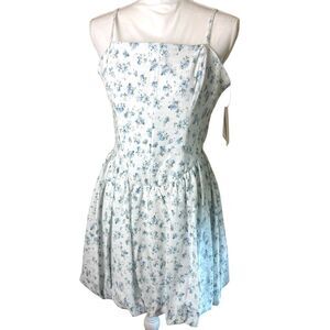 NWT BCX Womens Floral Romantic Mini Dress Sz L Fit Flare Cottage Dainty Coquette